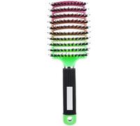 Pop Magic Detangling Hair Brush, Detangle Hair Brush for Women and Kids, Paddle Boar Bristle Detangler for Blow Drying, Wet Hair, Long, Thick Curly Afro Hair (Gradient Green)