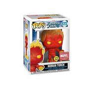 POP! Marvel Collector Corps Exclusive Fantastic Four 572 Human Torch GITD w/Protective Case