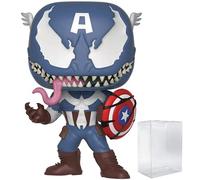 POP Marvel: Venom - Venomized Captain America Funko Vinyl Figure (Bundled with Compatible Box Protector Case), Multicolored, 3.75 inches
