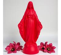 Pop Mary, Modern Virgin Mary Statue, Decorative Resin Figurine, Unique Collectible Gift (Neon Pink)