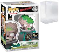 POP Movies: Mars Attacks - Martian Soldier (Glow-in-The-Dark) Specialty Series Exclusive Funko Vinyl Figure (Bundled with Compatible Box Protector Case), Multicolor, 3.75 inches