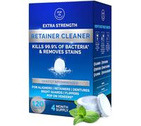 Pop On Smiles Retainer Cleaner Tablets for Ultrasonic Cleaners - Invisalign Cleaner, Denture Cleaning Tablets, FSA HSA Approved, Dental Pod Tablets for Aligners, Night Guards, Mouth Guards - 120 Tabs