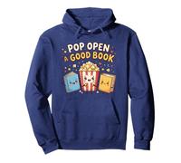 Pop Open A Good Book for School Librarian Popcorn Pullover Hoodie