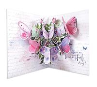 Pop Out Happy Birthday Floral Butterflies Card Just WOW! Pop Up 3D Greeting Card