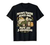 Pop-Pop Funny Farm Tractor Ride Grandkids Farmer Cartoon T-Shirt
