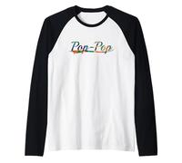 Pop-Pop Granddad Family Title Tie Dye Vintage Varsity Raglan Baseball Tee