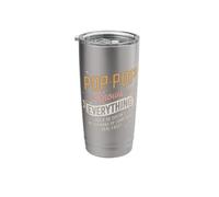 Pop Pop Knows Everything for Grandpa Fun Generational Quote Stainless Steel Insulated Tumbler