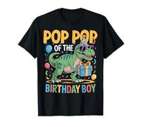 Pop Pop of The Birthday Party Outfit Dinosaur Squad Pop Pop T-Shirt