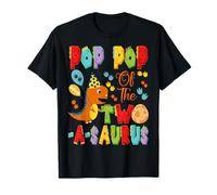 Pop Pop of The Two-A-Saurus 2nd Birthday Boy Dinosaur T-Shirt