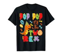 Pop Pop of The Two Rex 2nd Birthday Boy Dinosaur T-Rex T-Shirt