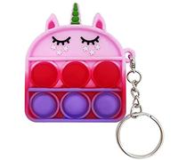 Pop Push it Keychain Fidget Toys - 1pcs Mini Poppers Fidget Sensory Toys Stocking Stuffers for Girls Boys Kids with Anxiety Stress Reliever Office Desk Toy (Unicorn)