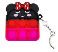 Pop Push it Keychain Fidget Toys - 1pcs Mini Poppers Fidget Sensory Toys Stocking Stuffers for Girls Boys Kids with Anxiety Stress Reliever Office Desk Toy (Minnie)