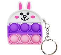 Pop Push it Keychain Fidget Toys - 1pcs Mini Poppers Fidget Sensory Toys Stocking Stuffers for Girls Boys Kids with Anxiety Stress Reliever Office Desk Toy (Rabbit-1)