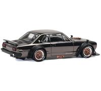 POP RACE Model Car Compatible with Nissan Skyline GT-R V8 Drift (Hakosuka) Dark Chrome 1/64 Diecast Model Car PR640097
