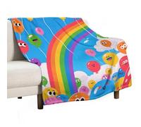 Pop Rainbow Throw Blanket Super Lightweight Breathable Blanket Soft Cozy Flannel Throw Blankets for Couch, Sofa, Chair, Bed, Camping, Picnic, Travel Bed Blankets All Season Use 50"x60"