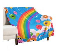 Pop Rainbow Throw Blanket Super Lightweight Breathable Blanket Soft Cozy Flannel Throw Blankets for Couch, Sofa, Chair, Bed, Camping, Picnic, Travel Bed Blankets All Season Use 60"x80"