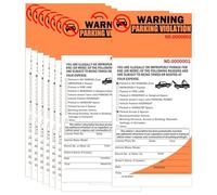 Pop Resin 2-Part Carbonless Perforated Numbered Parking Violation Warning Sticker Book 4 x 8.5 Inch - Parking Violation Ticket Tow Warning Illegally Parked Tickets for Car Window 50 Pack