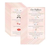 Pop Resin 2 X 3.5 Inch Pink Car Diffuser Instruction Cards - 100 Pcs, Hanging Paper, Unscented, Ideal for Car Diffusers