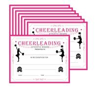Pop Resin 8x10 Inches Cheerleading Certificates - 25 Pack - Pink - Achievement - Modern Design - Cheerleading Award Card