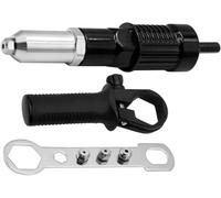 Pop Rivet Gun Tool, Professional Cordless Riveter Adapter Kit Riveter Nut Tool Drill Attachment for Cordless Electric Power Drill (4 Threaded Head Sizes: 2.4/3.2/4.0/4.8mm)