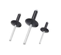 pop Rivets, 500Pcs Black Aluminium Large Flange Head Blind Rivet
