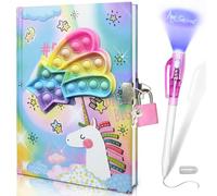 Pop Secret Diary for Girls w/ Invisible Pen, Lock Notebook for Girl Gifts