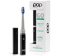 Pop Sonic Electric Toothbrush (Black) - Travel Toothbrushes w/AAA Battery | Kids Electric Toothbrushes with 2 Speed & 15,000-30,000 Strokes/Minute, Dupont Nylon Bristles