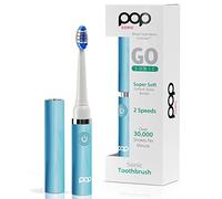 Pop Sonic Electric Toothbrush (Blue Pastel) - Travel Toothbrushes w/AAA Battery | Kids Electric Toothbrushes with 2 Speed & 15,000-30,000 Strokes/Minute, Dupont Nylon Bristles