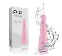 Pop Sonic Typhoon Water Flosser (Pink), Includes 4-Tip Portable Water Teeth Cleaner Picks, Rechargeable Water Dental Picks for Cleaning w/ 3 Speeds, IPX7 Waterproof Water Dental Flosser