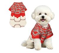 Pop Soup Can L Pet Hawaiian Shirt for Small Dogs-Cute Summer Beach Outfit for Puppy, Soft Breathable Cat Clothes with Buttons