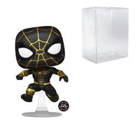 POP! Spider-Man: No Way Home Unmasked Spider-Man Black Suit Chase Vinyl Figure - AAA Anime Exclusive (Bundled with Compatible Box Protector Case)