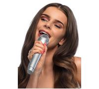 Pop Star Fancy Dress Silver Prop Microphone Music Singer Rock Star Accessory