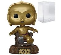 POP Star Wars: Return of The Jedi 40th - C-3PO in Ewok Chair Funko Vinyl Figure (Bundled with Compatible Box Protector Case), Multicolor, 3.75 inches