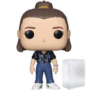 POP Stranger Things - Eleven with Suspenders Funko Vinyl Figure (Bundled with Compatible Pop Box Protector Case), Multicolor, 3.75 inches