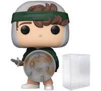 POP Stranger Things - Hunter Dustin Henderson with Spear & Shield Funko Vinyl Figure (Bundled with Compatible Box Protector Case), Multicolor, 3.75