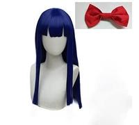 POP TEAM EPIC Popuko Wig Pipimi Wig Styled Cosplay Wigs Sythentic Hair Wigs + Yellow Hairbands + Red Hairpin PIP Wig Hairpin