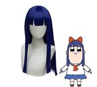 POP TEAM EPIC Popuko Wig Pipimi Wig Styled Cosplay Wigs Sythentic Hair Wigs + Yellow Hairbands + Red Hairpin Only PIP Wig