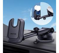 pop-tech Car Phone Mount for Pop Socket: Suction Cup Cell Phone Holders for Automobile Dashboard Windshield Window - Dash Mounted Cellphone Stand Black Fits Thick Socket Wallet Grip for iPhone Samsung