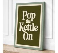 Pop the Kettle On Vintage Canvas Wall Art Print 30x20 Inch (76 x 51 cm)