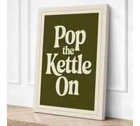 Pop the Kettle On Vintage Canvas Wall Art Print 36x24 Inch (91 x 61 cm)