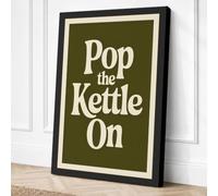 Pop the Kettle On Vintage Canvas Wall Art Print 36x24 Inch (91 x 61 cm)