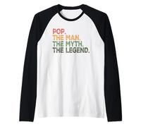 Pop The Man Myth Legend Raglan Baseball Tee