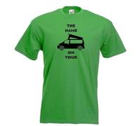 Pop Top Camper on Tour T-Shirt Personalised Camping Tshirt Campervan T-Shirt with Name V Dub T5, T6, Adult and Kids Kelly Green