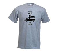 Pop Top Camper on Tour T-Shirt Personalised Camping Tshirt Campervan T-Shirt with Name V Dub T5, T6, Adult and Kids Heather Grey