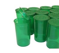 Pop Top Containers 80ml Squeeze Vial Medical Herb Pill Box 19 Dram Bottles (50 Poptops, Transparent Green)
