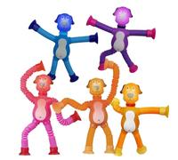 Pop Tubes Dog Toy, 5 Pack Suction Cup Sensory Pipes, Telescopic crack Fidget Model Set, Ideal for Kids Ages 3 & 5, School Rewards, Party Favors, and Early Learning Playtime