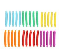 Pop Tubes Sensory Tubes Stretchable Bendable Pull Tube Toy with Special Sound for Kids Adults ADHD Autism 30 Pcs Yellow Orange Blue Purple Green Red Plastic