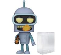 POP TV: Futurama - Bender (Glow-in-The-Dark) Specialty Series Exclusive Funko Vinyl Figure (Bundled with Compatible Box Protector Case), Multicolor, 3.75 inches