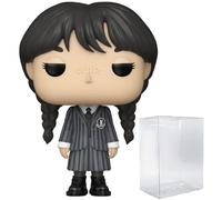 POP TV: [Wednesday] Addams Funko Vinyl Figure (Bundled with Compatible Box Protector Case), Multicolor, 3.75 inches