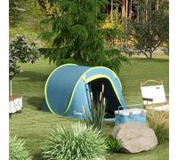 Pop up 2 Man Tent, 2000mm Waterproof Camping Tent with Carry Bag Outsunny Blue One Size